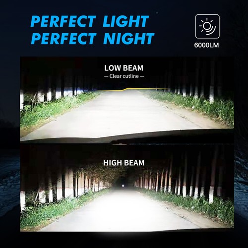 Bevinsee H4 9003 CSP LED Headlight Hi/Low Dual Beam Kit 6000LM 6000K White Bulbs