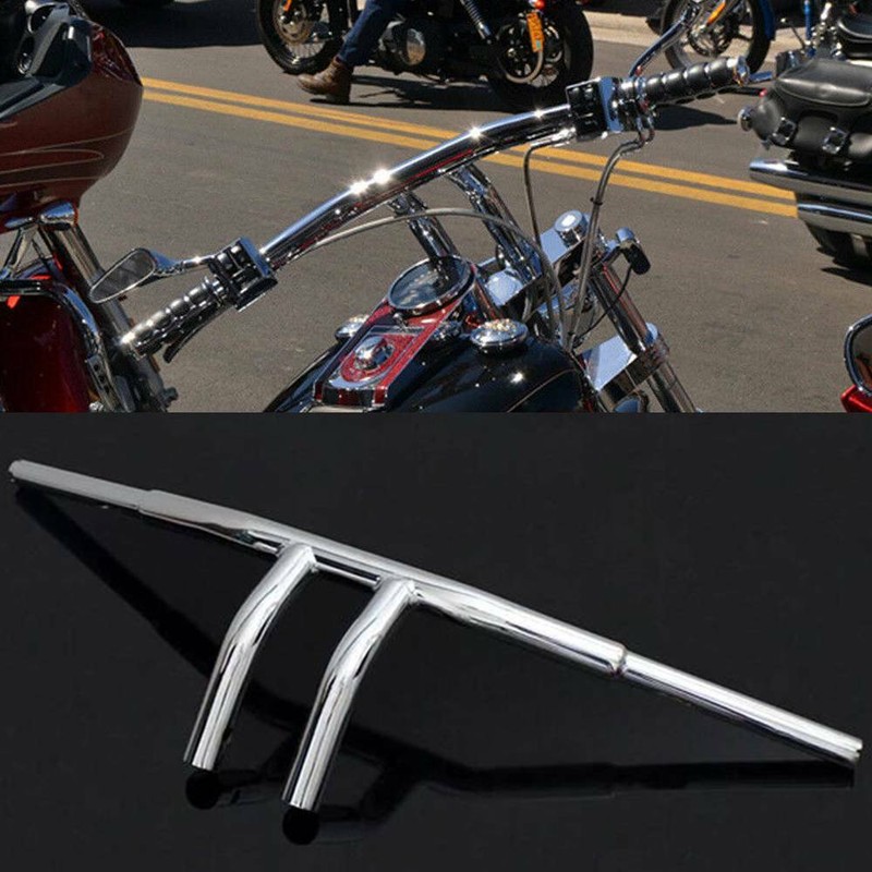 CUSTOM MOTORCYCLE FAT 1-1/4" CHROME 8" RISE T-BARS HANDLEBARS DRAG FOR