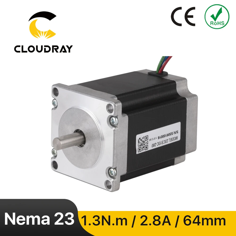 Nema 23 Stepper Motor 64mm 2 Phase 1.3N.m 2.8A Stepper Motor 4-lead Cable for 3D