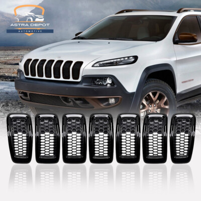 Front Bumper Honeycomb Grill Mesh Grille Inserts For Jeep Cherokee 2014-2018 (7)