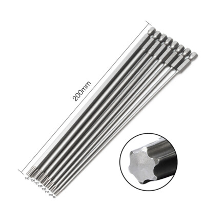 Extra Long T8-T40 Magnetic Head Torx Screwdriver Bit Security Tamper Proof Star