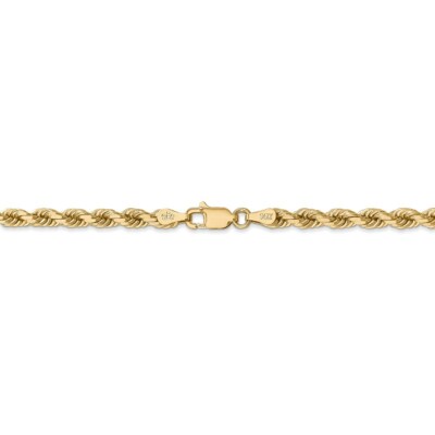 Pre-owned Superdealsforeverything Real 14kt 4mm Diamond Cut Rope With Lobster Clasp Chain Chain Bracelet; 7 Inch In Yellow