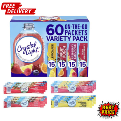 Crystal Light 4 Flavor Variety Pack On-the-Go Drink Mix, 60-Count (Pack of 1)