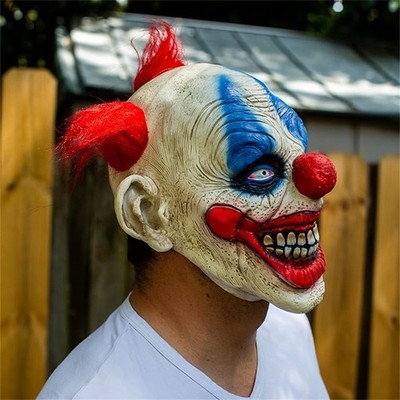 Maschera Clown Horror Realistica in Lattice – Evil Joker Funny Halloween Cosplay