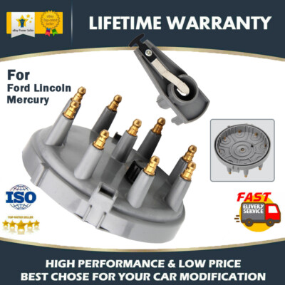 Distributor Cap And Rotor Kit For Ford F150 Bronco Lincoln Base V8 Mercury Grand