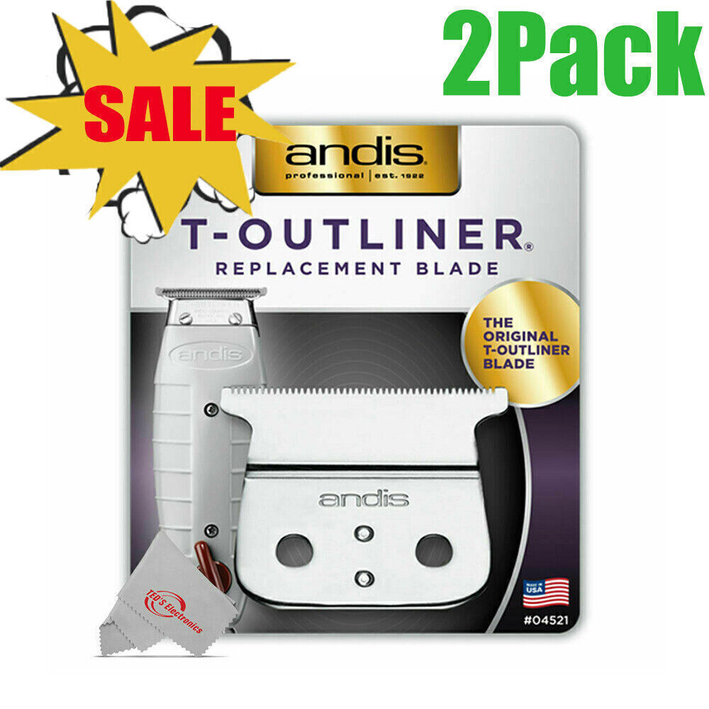2 Pack Andis #04521 Replacement T-Blade Shaver for T-Outline