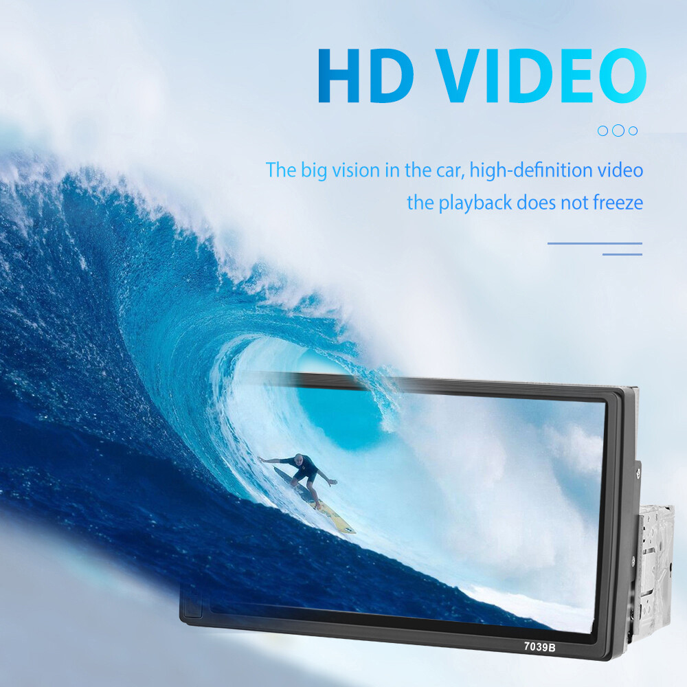 Single Din Car Stereo Wireless Apple CarPlay 7" touchscreen Bluetooth Radio USB