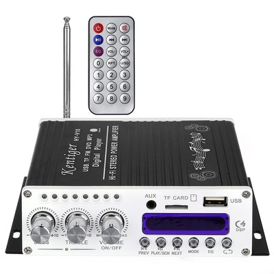 V10 Bluetooth HiFi ClassAB Stereo Super Bass Audio Mini Digital Amplifier BLACK