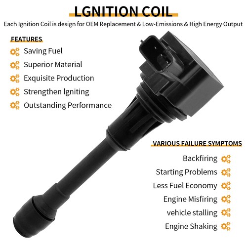 UF-549 Ignition Coil & Spark Plugs For 2007-2019 NISSAN ALTIMA VERSA 22448-JA00C
