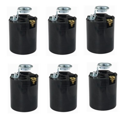 6x Medium Base E26 Fixture Socket for Incandescent Bulb Keyless with Hickey C190