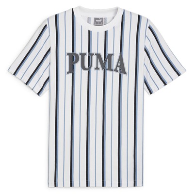 Футболка с круглым вырезом и коротким рукавом с принтом Puma Squad на всем протяжении, мужские белые повседневные топы