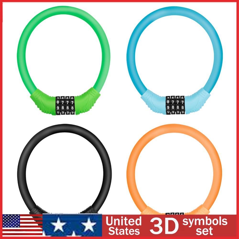 Cycling Safety Cable Locks Mountain Road Bike Anti Theft 4 D