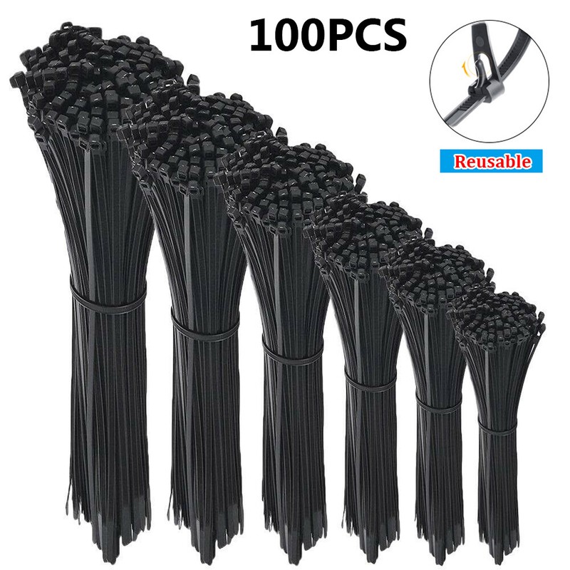 Releasable Nylon Self-locking Zip Ties Wrap Strap Wire Binding Cable Tie