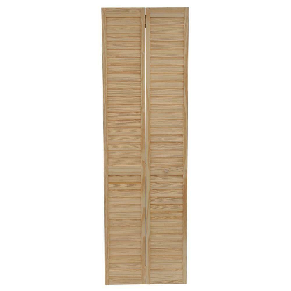 Louvered Closet Bi Fold Door Solid Core Unfinished Wood Interior