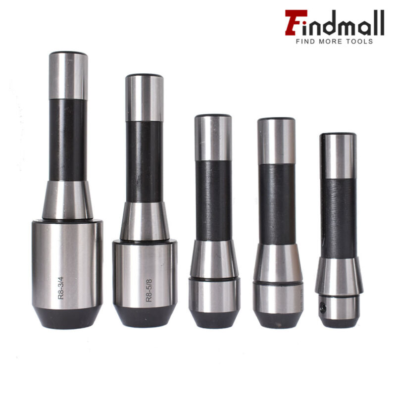 Findmall 5 PC R8 END MILL HOLDER SET 1/4" 3/8" 1/2"  New