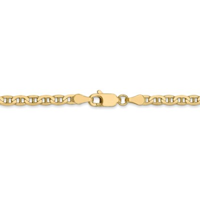 Pre-owned Superdealsforeverything Leslie's Real 14kt Yellow Gold 3mm Concave Anchor Chain; 7 Inch; Lobster Clasp