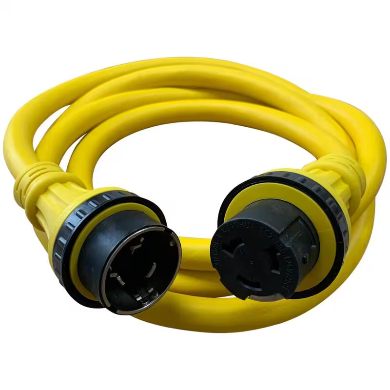 25 Ft. 6/4 50 Amp 125/250 Dual Voltage Marine Shore Power Extension Cord
