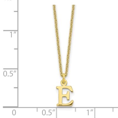Pre-owned Diamond2deal 10k Yellow Gold Cutout Letter E Initial Pendant Necklace Women Men