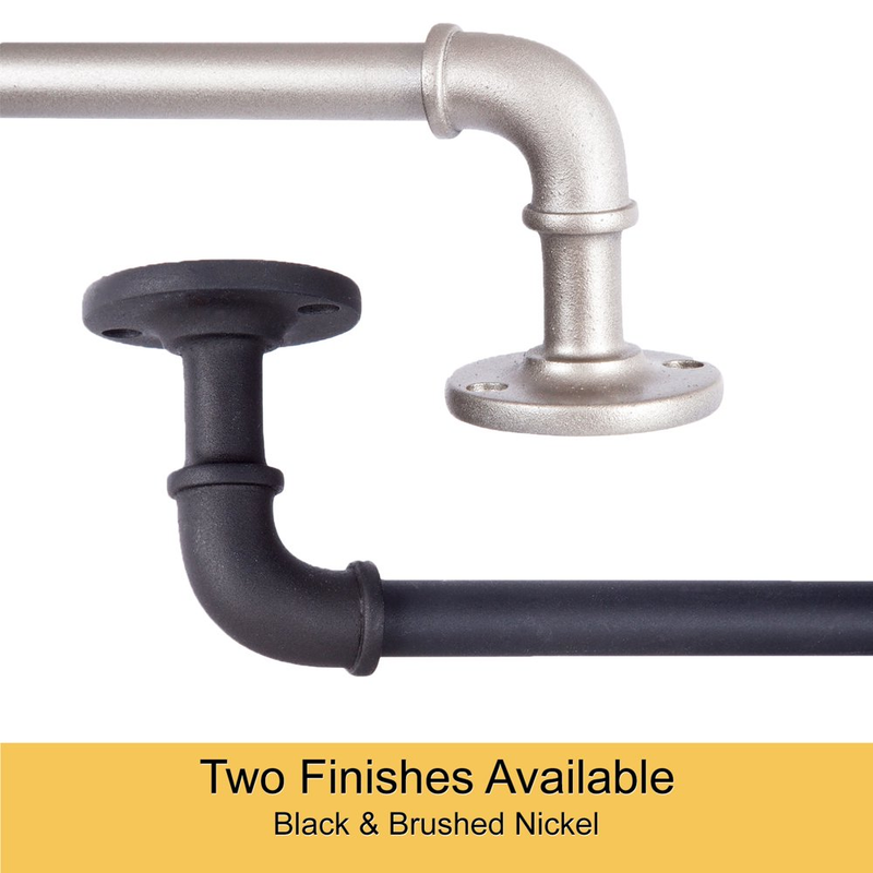Kenney 5/8" Nickel Rust-Resistant Wrap, Single Curtain Rod, 28-48", Brushed Nick