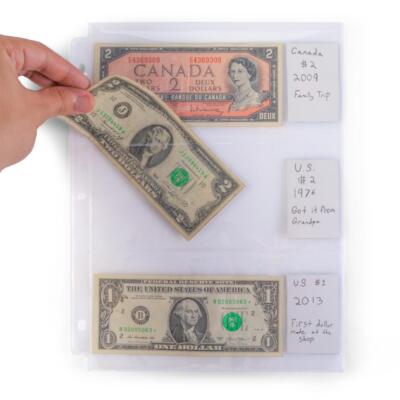 Currency Sleeves,3-pocket Bill Sleeves 20-pack