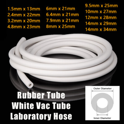 Rubber Vacuum Vac Hose Pipe Tube White Vac Tube ID 1.5mm-14mm Laboratory Hose