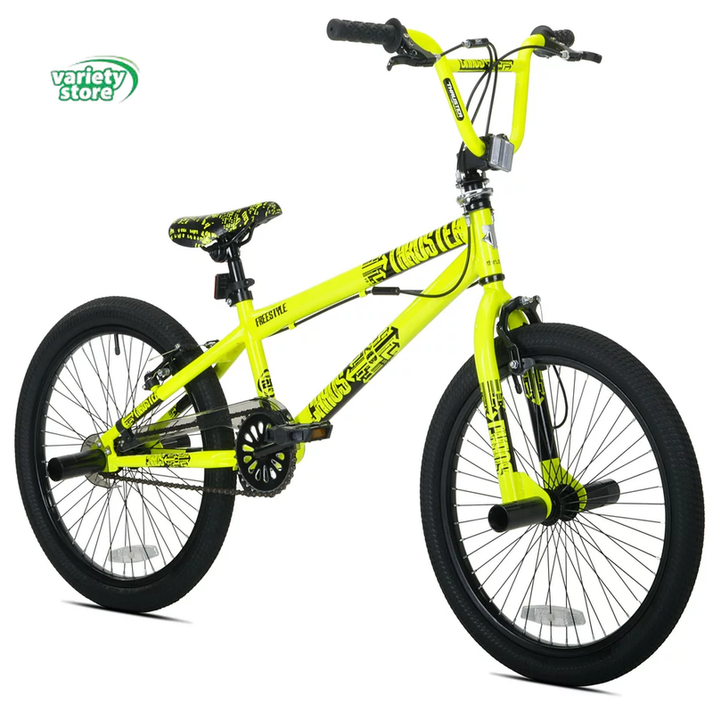 Boys 20 Inch BMX Pro Stunt Thruster Chaos Boys BMX Child Bike, Neon Yellow