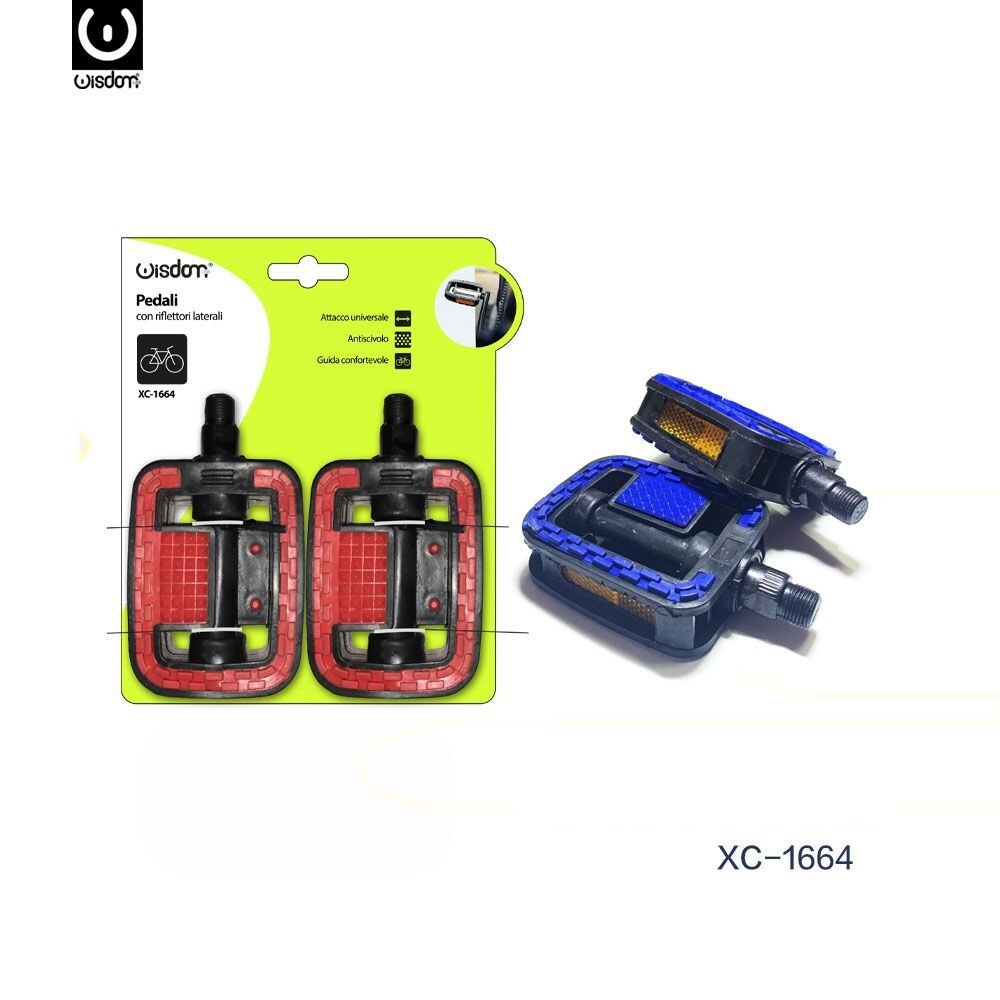 Pedali Universali Con Riflettori Laterali Per Bici Bicicletta Xc-1664 wis