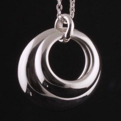 GEORG JENSEN Sterling Pendant # 501B. Silver, Curve. Regitze Overgaard. NEW!