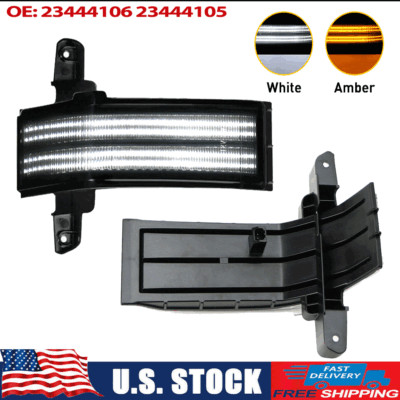 Strips LED Switchback Tow Mirror Signal Light For 14+ Chevy Silverado GMC Sierra
