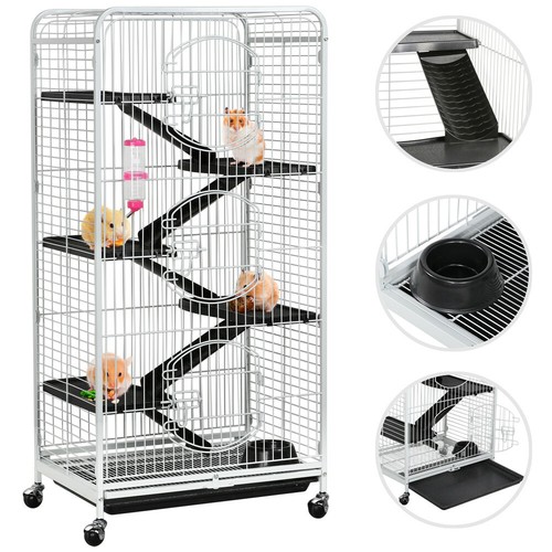 Nagerkäfig Nagervoliere Metall Hamsterkäfig Kleintierkäfig Käfig mit 3 Fronttür