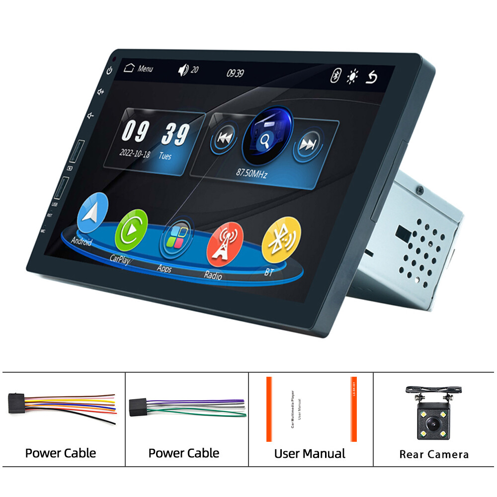 9in 1 DIN Car Carplay Radio MP5 Steering Wheel Control BT Player Stereo with Cam