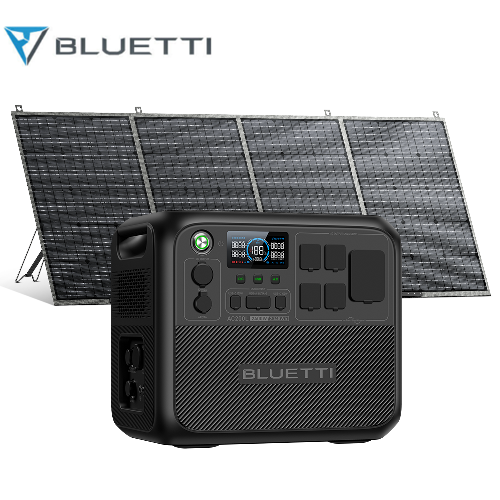 BLUETTI AC200L 2048Wh 2400W Portable Power Station with 420W  Solar Panel