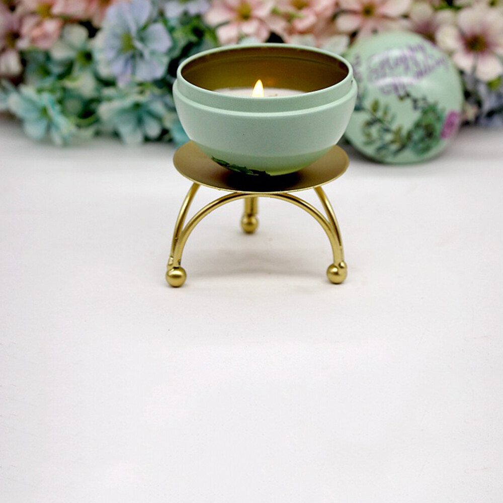 Candelabro de hierro redondo geométrico de 4 piezas para decoración de