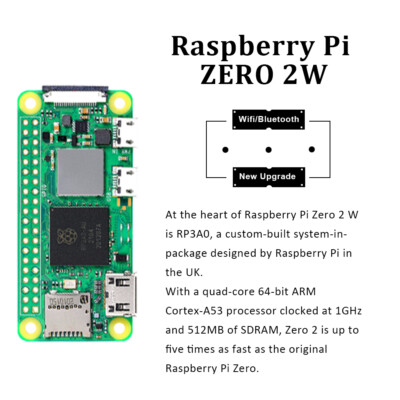 Raspberry Pi Zero 2 W with Aluminum Enclosure CNC Armored Case and Power GPIO