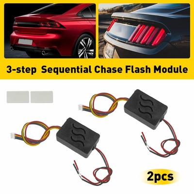2X 3-Step Sequential Flow Semi Dynamic Chase Flash Tail Light Module Boxes EXC