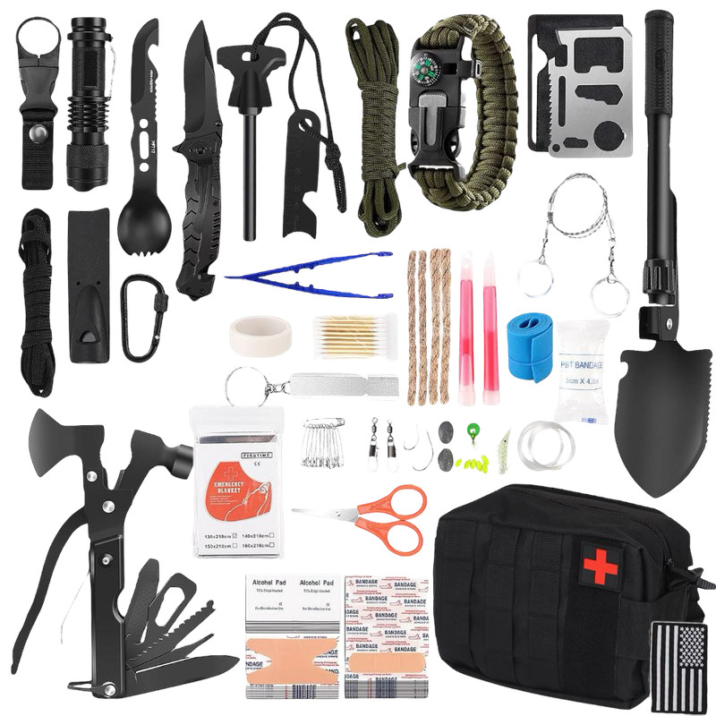Survival Kit and First Aid Kit, 142Pcs Survival Gear &