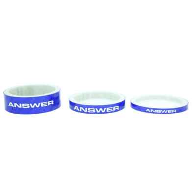 Answer Carbon Headset Spacers 3 Pack 1''1/8th Blue
