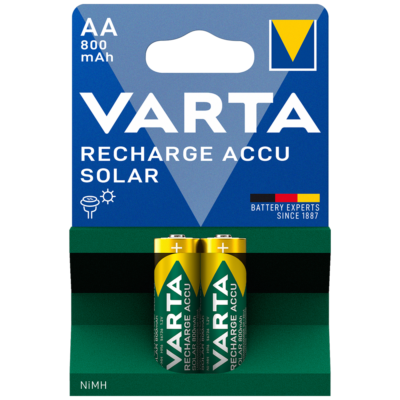 Varta AA HR6 800mAh Rechargeable Solar Light Batteries x 2 *For Garden Lights*