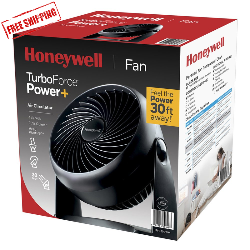 Honeywell Turbo Force Power Air Circulator Fan, HPF820BWM, B