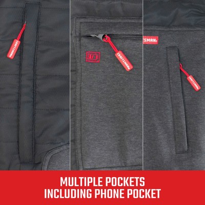 Pre-owned Craftsman Cmxcgraj10gd1-2x 20v Men's Hybrid Heated Jacket (2 Ah) - 2xl, Blk In Black