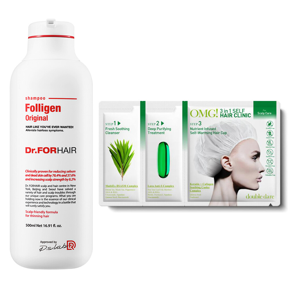 [ Dr.FORHAIR ] Folligen Shampoo 500ml & DDR Self Hair Clinic Scalp Care ...