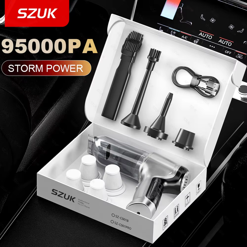 Car Vacuum CIeaner 95000Pa Wireless Handheld Cleaning Machine Powerful Mini Port
