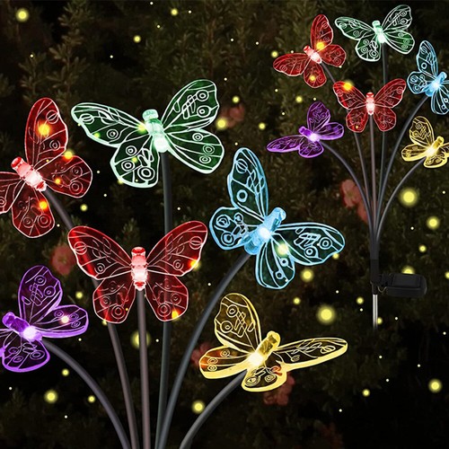 LED Solar Butterfly Light Garden Waterproof Swaying Outdoor 