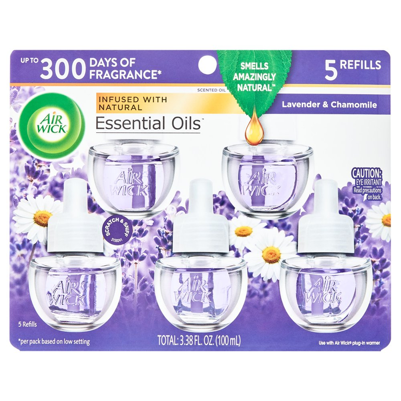 Plug in Scented Oil Refill, 5 Ct, Lavender and Chamomile, Air Freshene