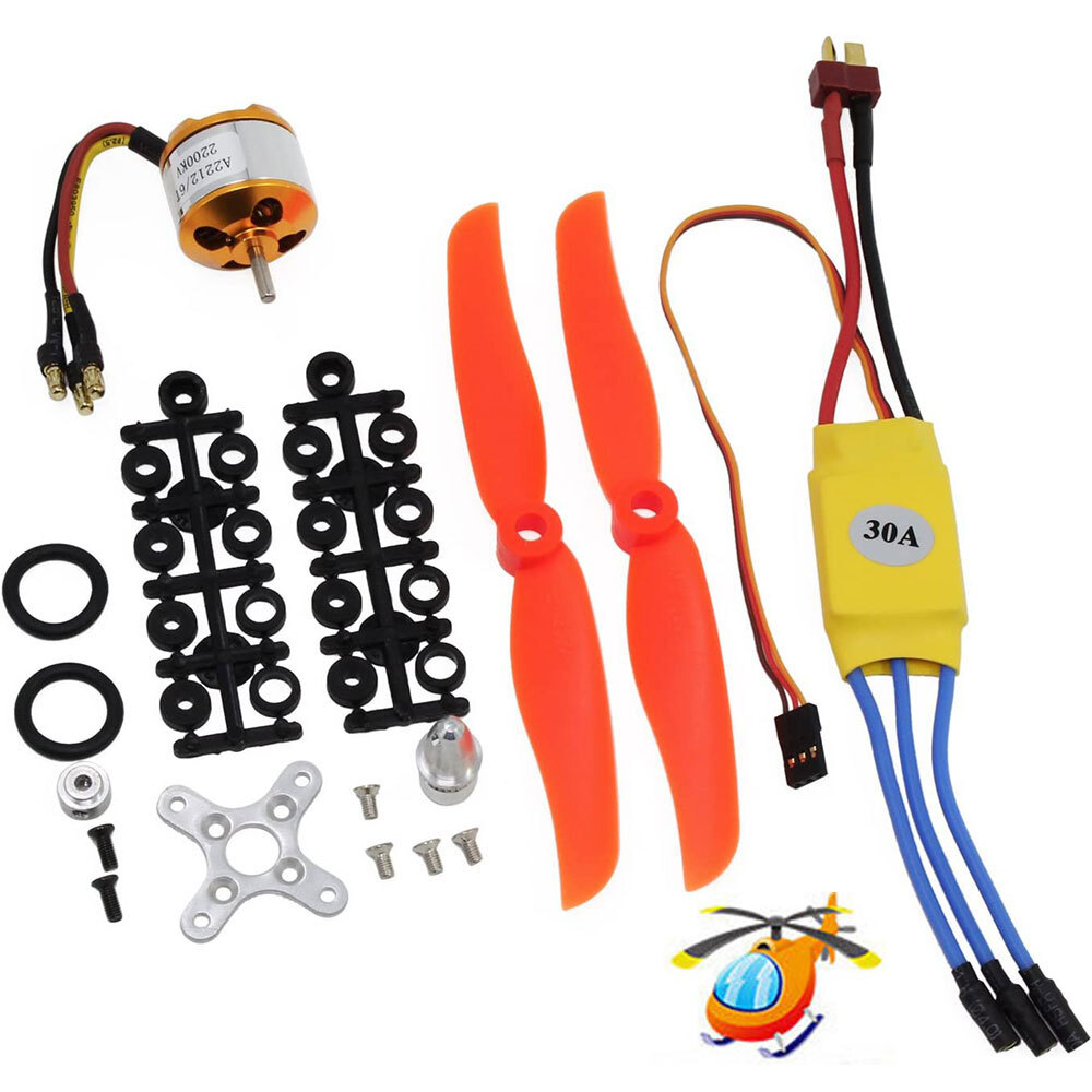 A2212-6T Brushless Motor 2200kv + 30A ESC + Mount For RC Plane Helicopter US