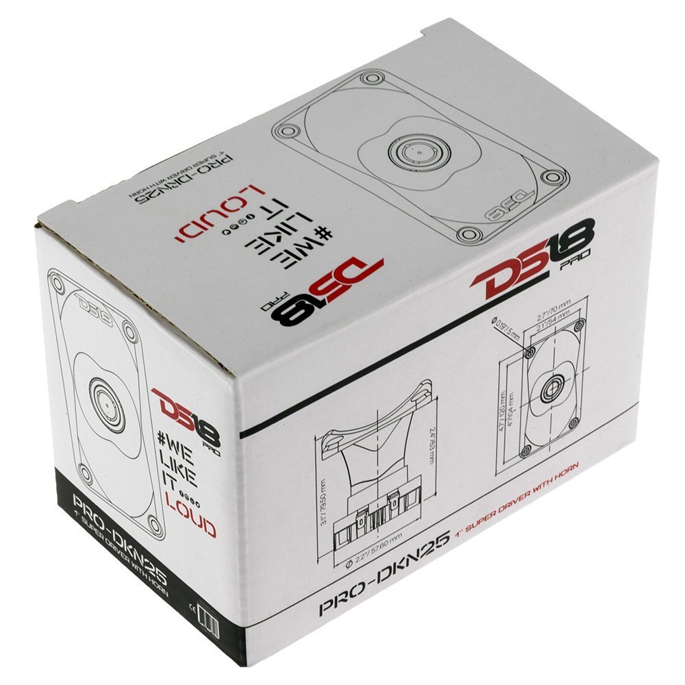 2x DS18 PRO-DKN25 Compression Driver Horn 120 Watt 8 ohm Loud Tweeter Speakers