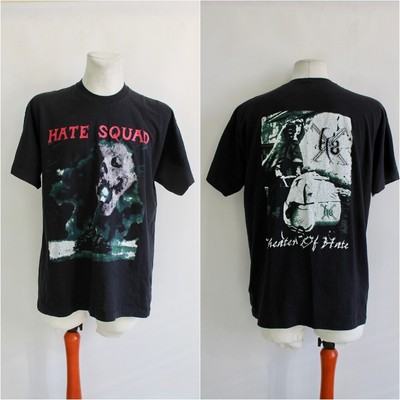 90's RARE Theater of Hate - Hate Squad Punk Rock Band Tee Shirt Faded XL 