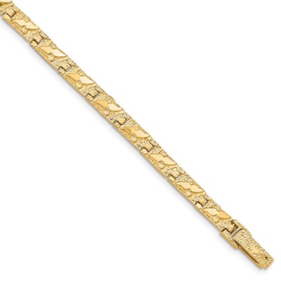 Pre-owned Superdealsforeverything Real 10k Yellow Gold 4.0mm Nugget Chain Bracelet; 7 Inch; Women & Men