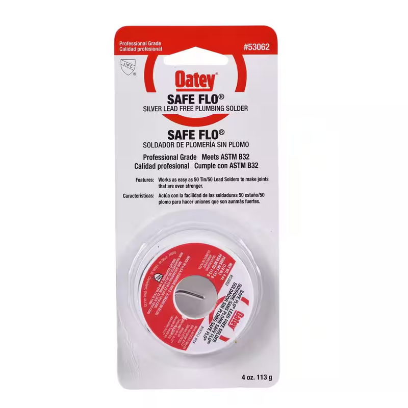 Oatey Lead Free Solder Wire 025 LB Plumbing Copper Pipe HVAC Repair Flux