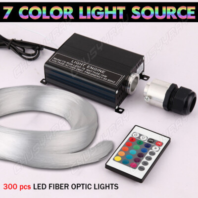 16W Twinkle RGBW Fiber Optic Star Ceiling Kit LED Meteor Light 300pcs 2m 0.75mm